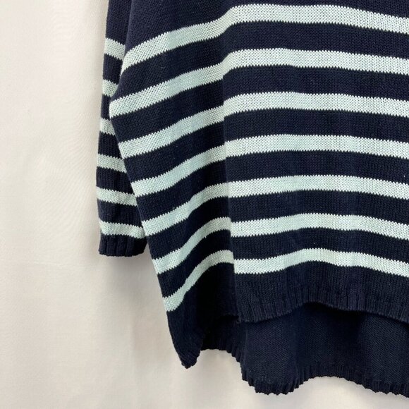 Ecote Womens Pullover Sweater Multicolor Striped 3/4 Sleeve V Neck M New - Picture 8 of 11